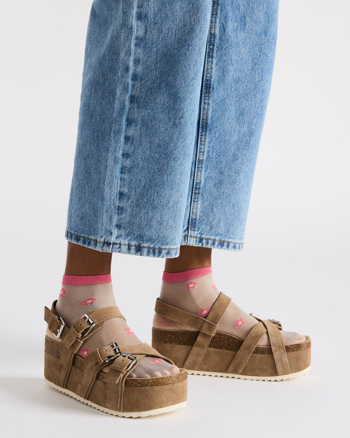 KIWI Taupe Suede Women's Strappy Platform Sandal