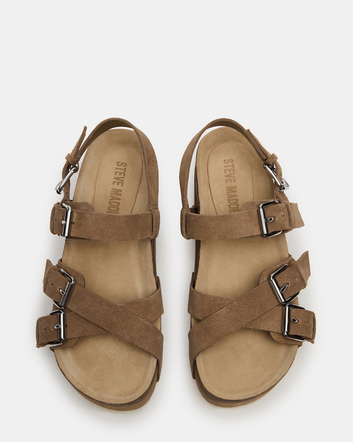 KIWI Taupe Suede Women's Strappy Platform Sandal