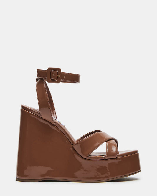 PINNACLE Camel Patent Women's Platform Wedge Sandal