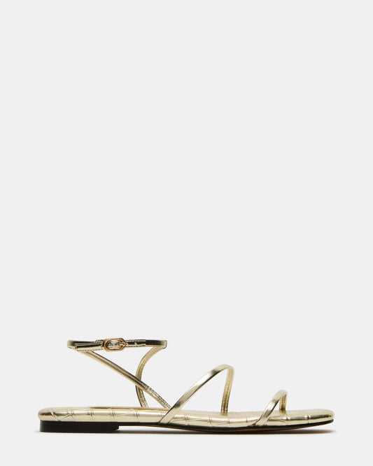 TANGO Gold Square-Toe Strappy Women's Sandal
