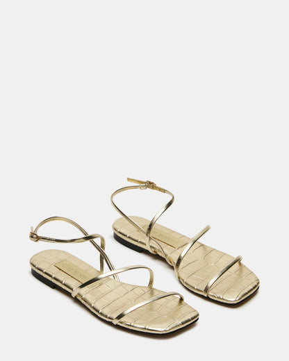 TANGO Gold Square-Toe Strappy Women's Sandal