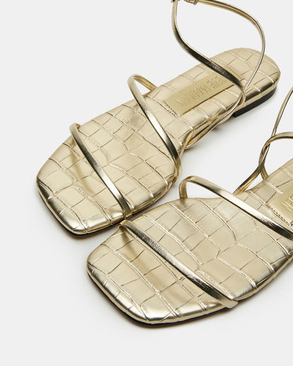 TANGO Gold Square-Toe Strappy Women's Sandal