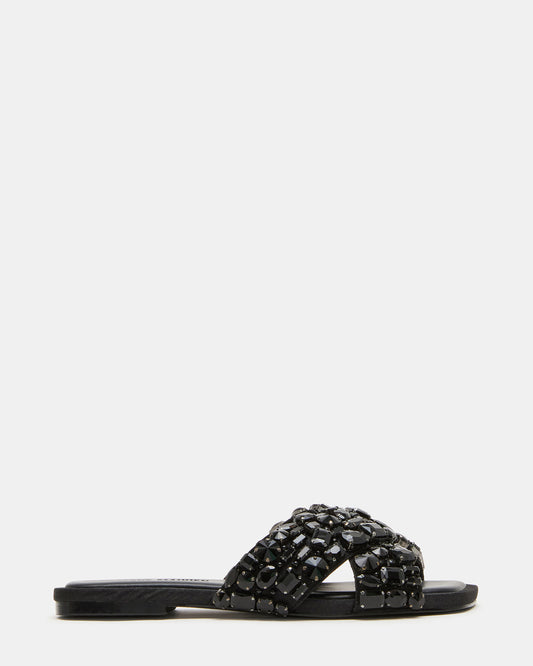 LEVITY Black Square-Toe Slide Women's Sandal