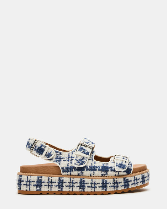 BIGMONA2.0 Blue/White Platform Footbed Flatform Women's Sandal