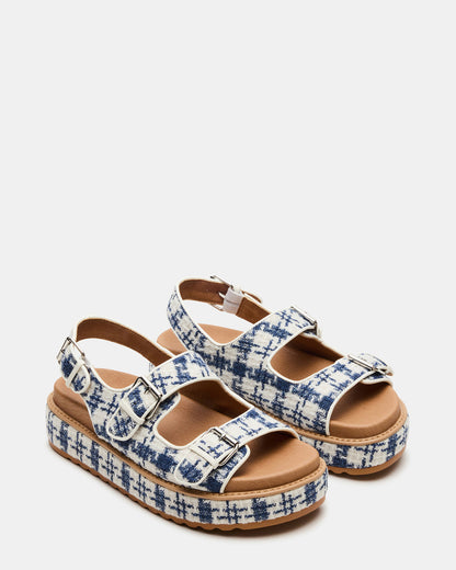BIGMONA2.0 Blue/White Platform Footbed Flatform Women's Sandal