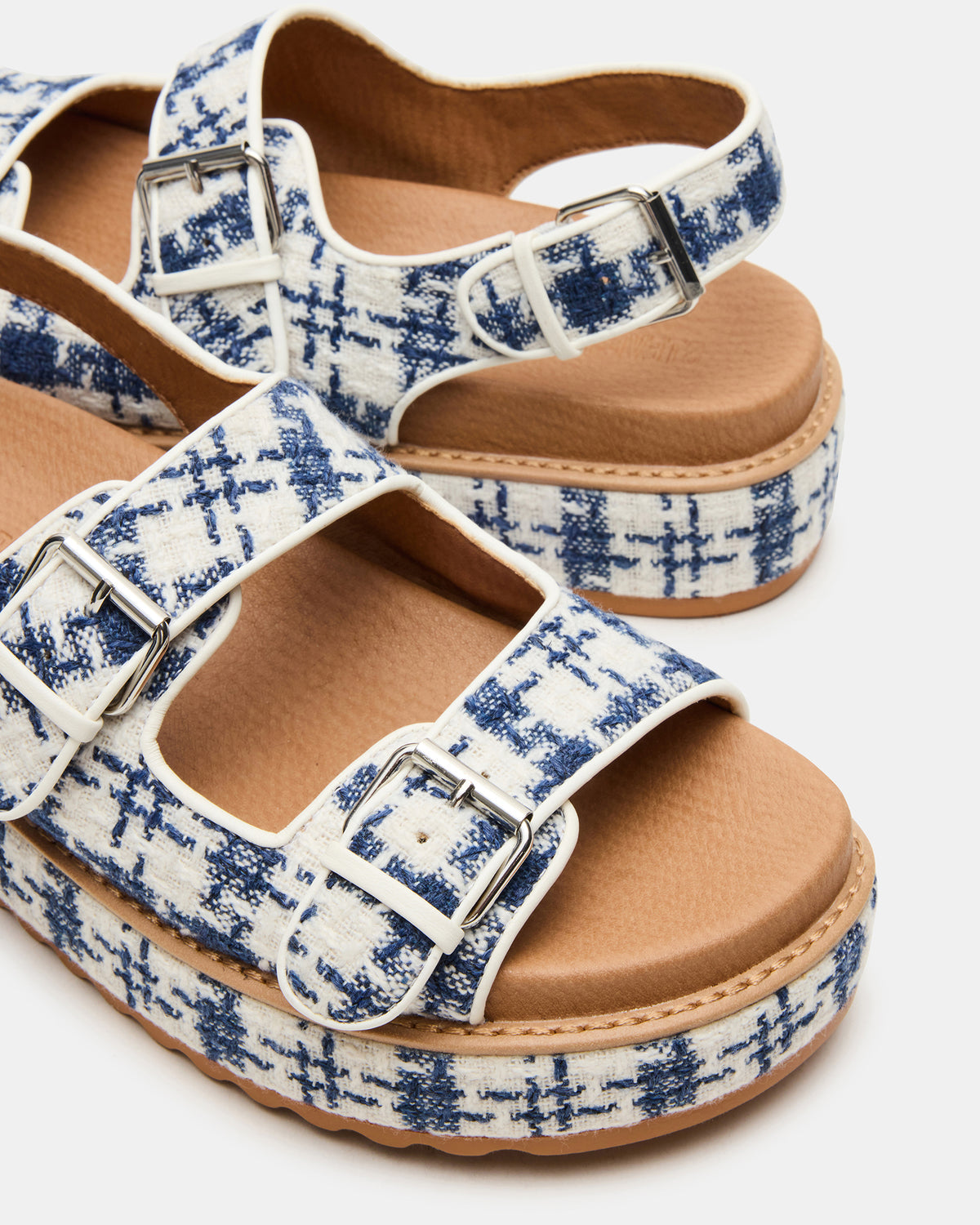 BIGMONA2.0 Blue/White Platform Footbed Flatform Women's Sandal