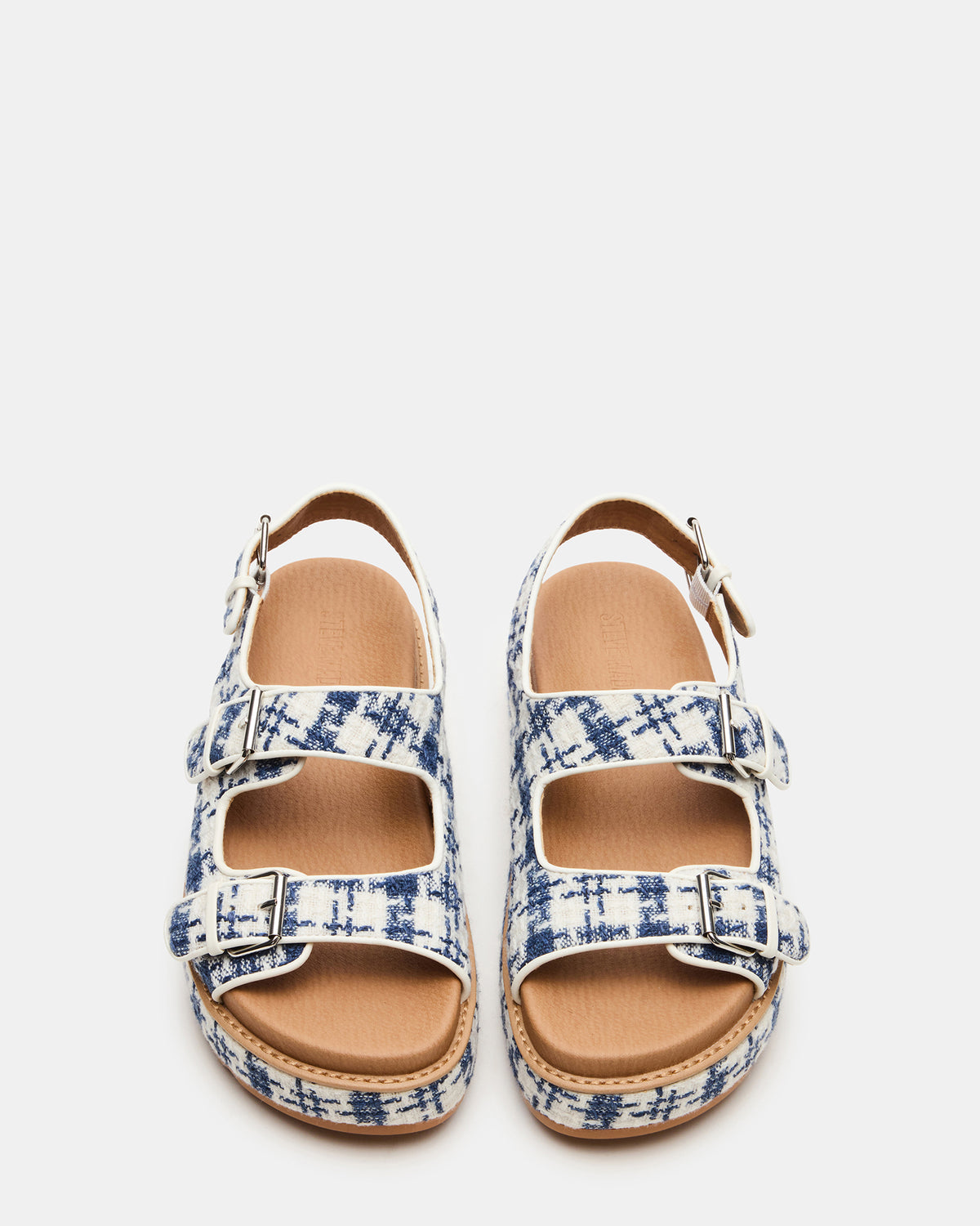 BIGMONA2.0 Blue/White Platform Footbed Flatform Women's Sandal