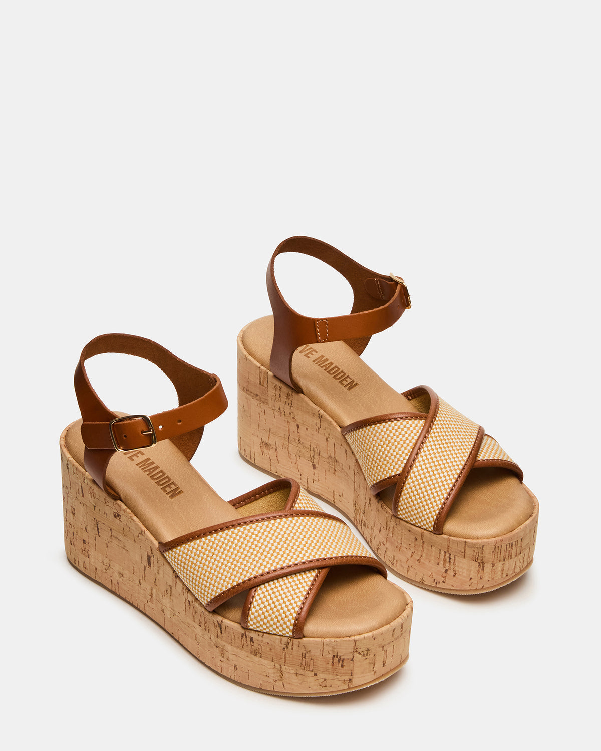JETSET Brown Multi Platform Wedge Women's Sandal