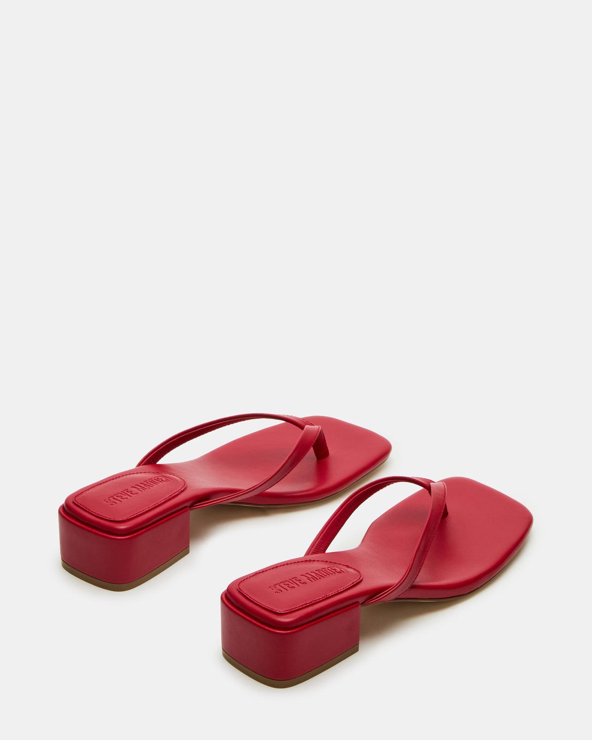 CARIBBEAN Red Square-Toe Mule Thong Women's Sandal