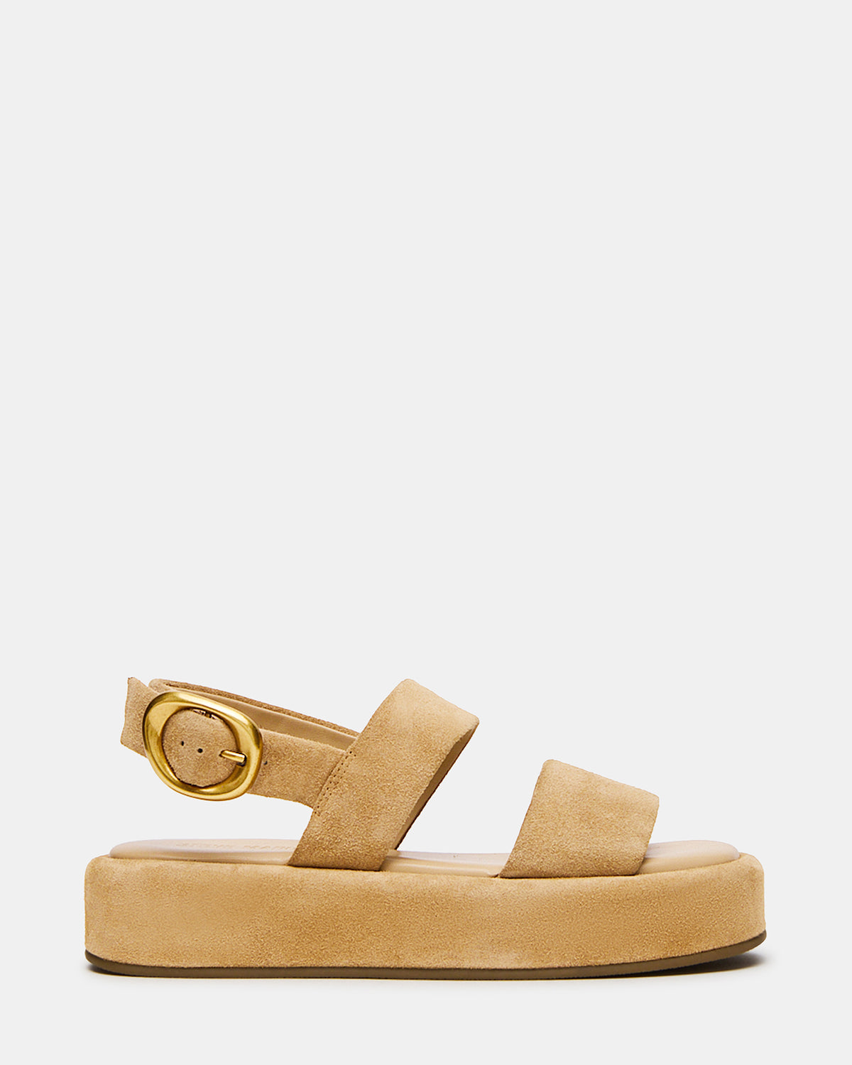BARONI Sand Suede Square-Toe Platform Women's Sandals