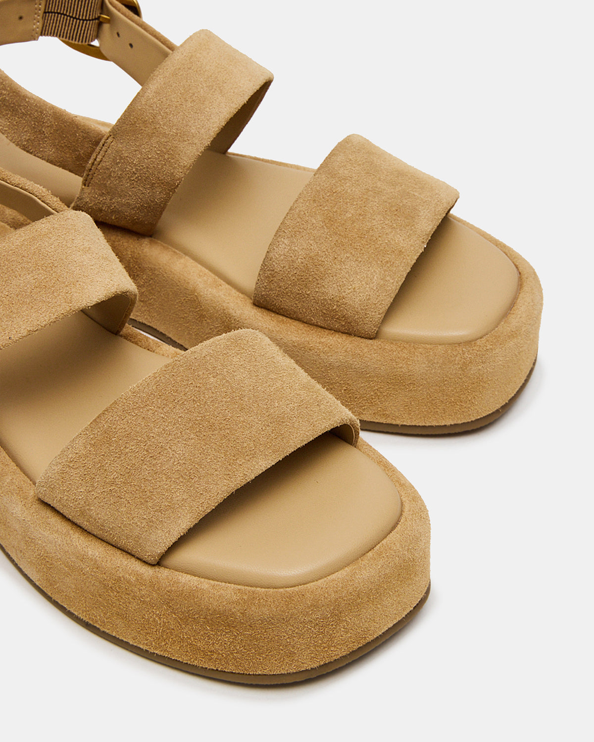 BARONI Sand Suede Square-Toe Platform Women's Sandals