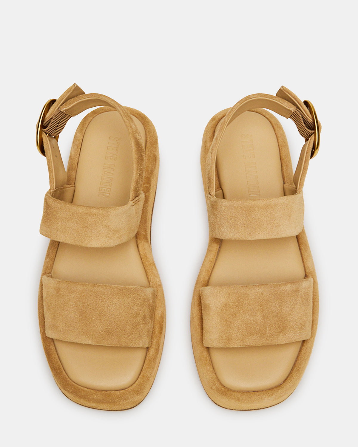 BARONI Sand Suede Square-Toe Platform Women's Sandals