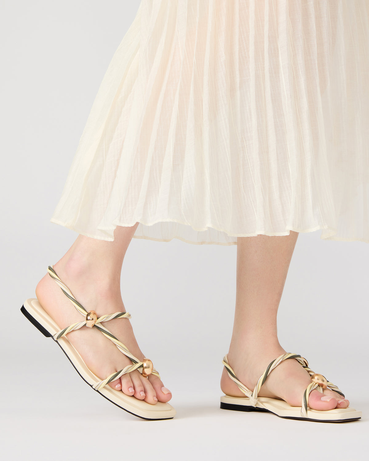 LOCO Bone Multi Women's Strappy Square Toe Sandal