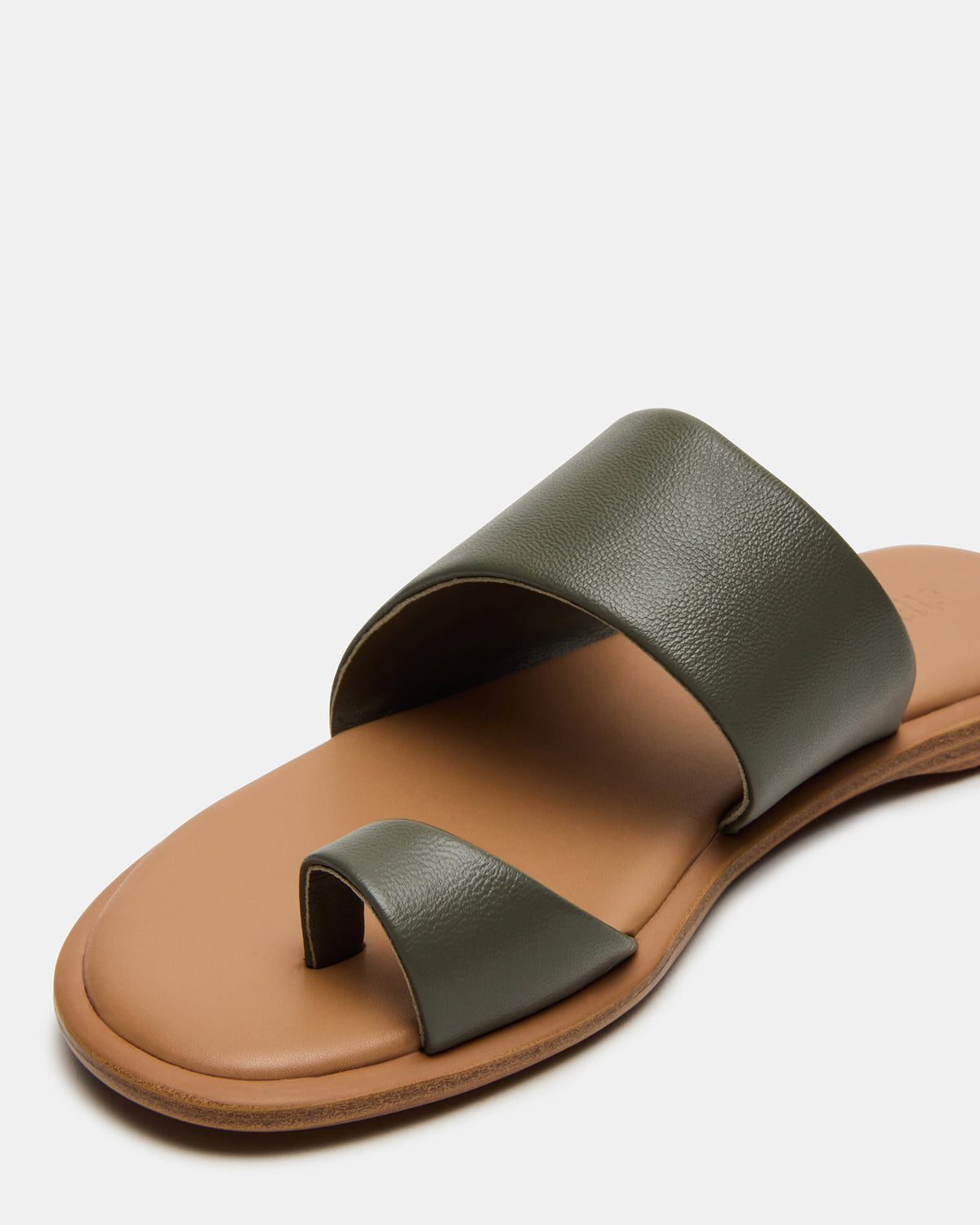 ZANI Olive Leather Women's Slide Sandal