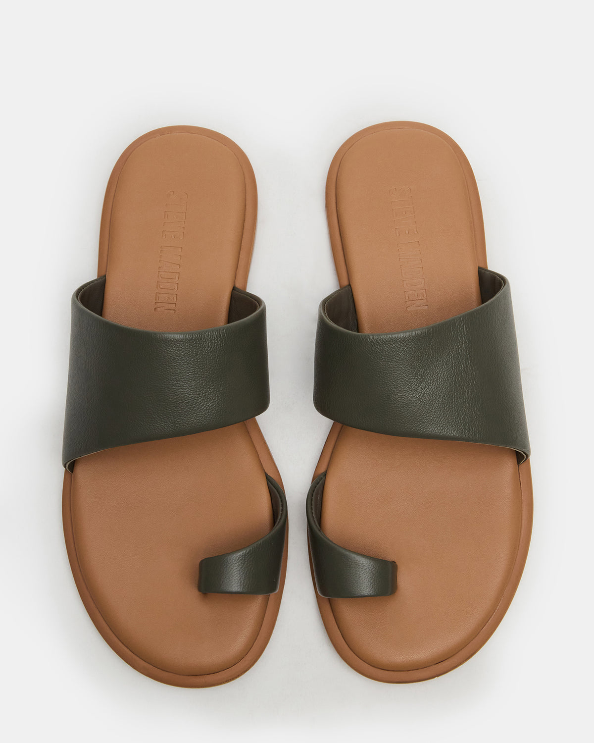 ZANI Olive Leather Women's Slide Sandal