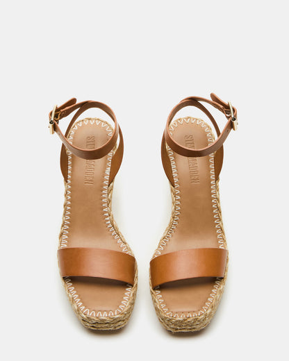 COSMO Tan Leather Rattia Women's Platform Wedge