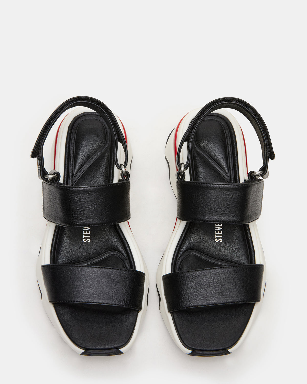 LOCHAN Black Platform Flatform Strappy Women's Sandal