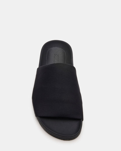 SANSA Black Flatform Footbed Slide Women's Sandal