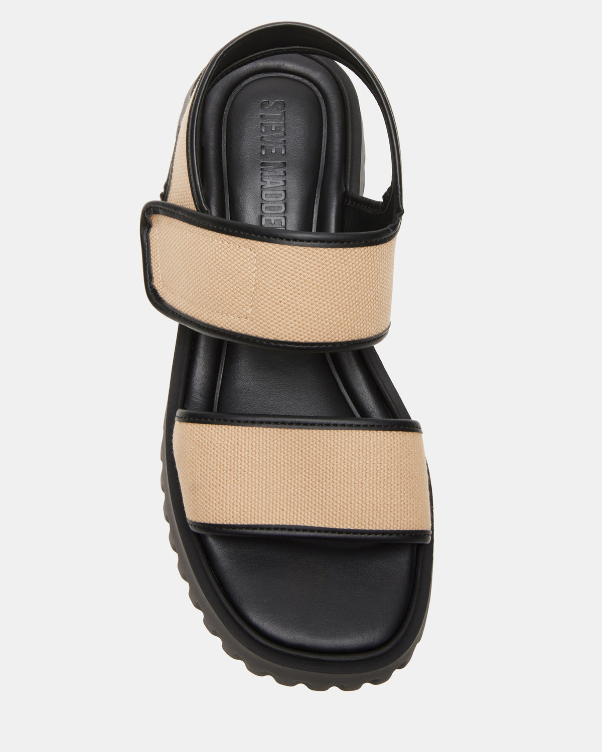 GROVER Black/Tan Women's Square-Toe Platform Sandal