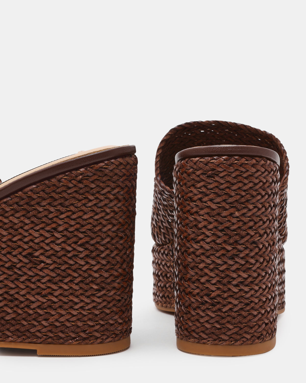 CASSI Brown Platform Raffia Wedge Women's Sandal
