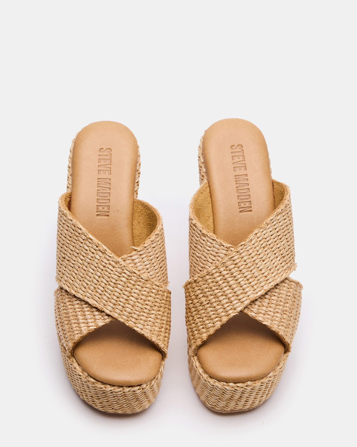 CERCEI Natural Raffia Platform Square-Toe Wedge Women's Sandal