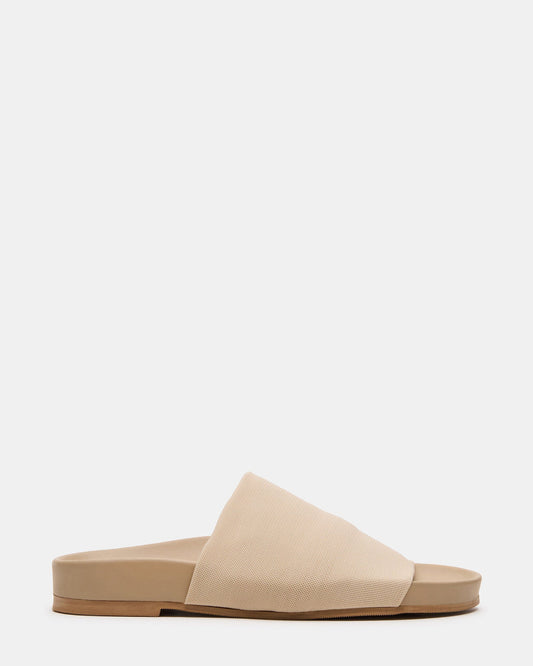 SANSA Tan Flatform Footbed Slide Women's Sandal