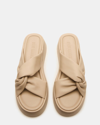 CYRIX Taupe Women's Platform Slide Sandal