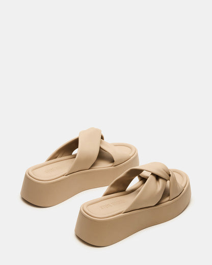 CYRIX Taupe Women's Platform Slide Sandal