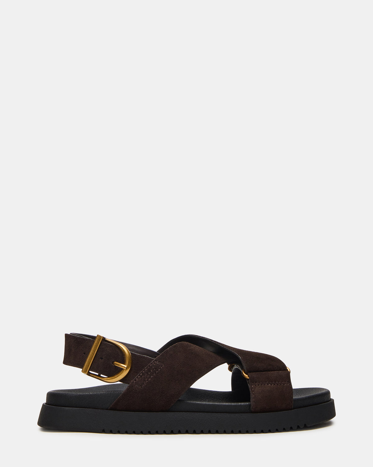 DONELLI Brown Suede Strappy Footbed Women's Sandal