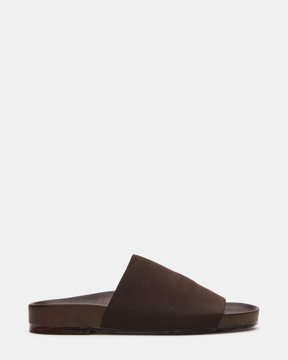 SANSA Brown Flatform Footbed Slide Women's Sandal