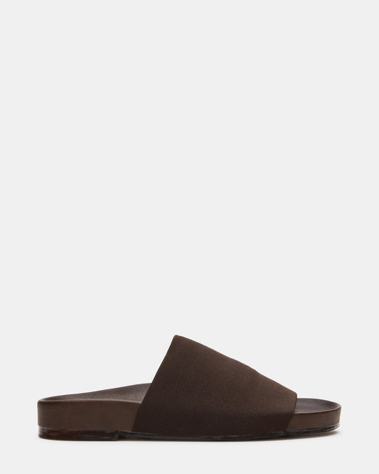 SANSA Brown Flatform Footbed Slide Women's Sandal