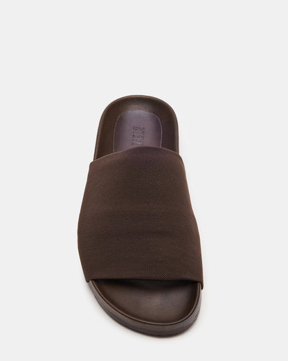 SANSA Brown Flatform Footbed Slide Women's Sandal
