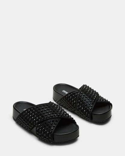 AVENDRA Black Multi Flatform Slide Women's Sandal