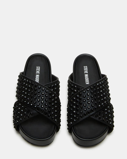 AVENDRA Black Multi Flatform Slide Women's Sandal