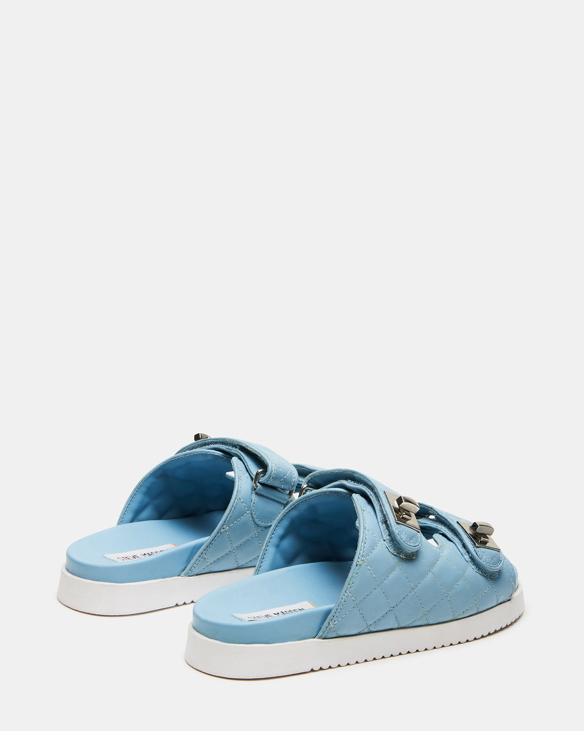 SCHMONA Blue Leather Quilted Slide | Women's Sandals