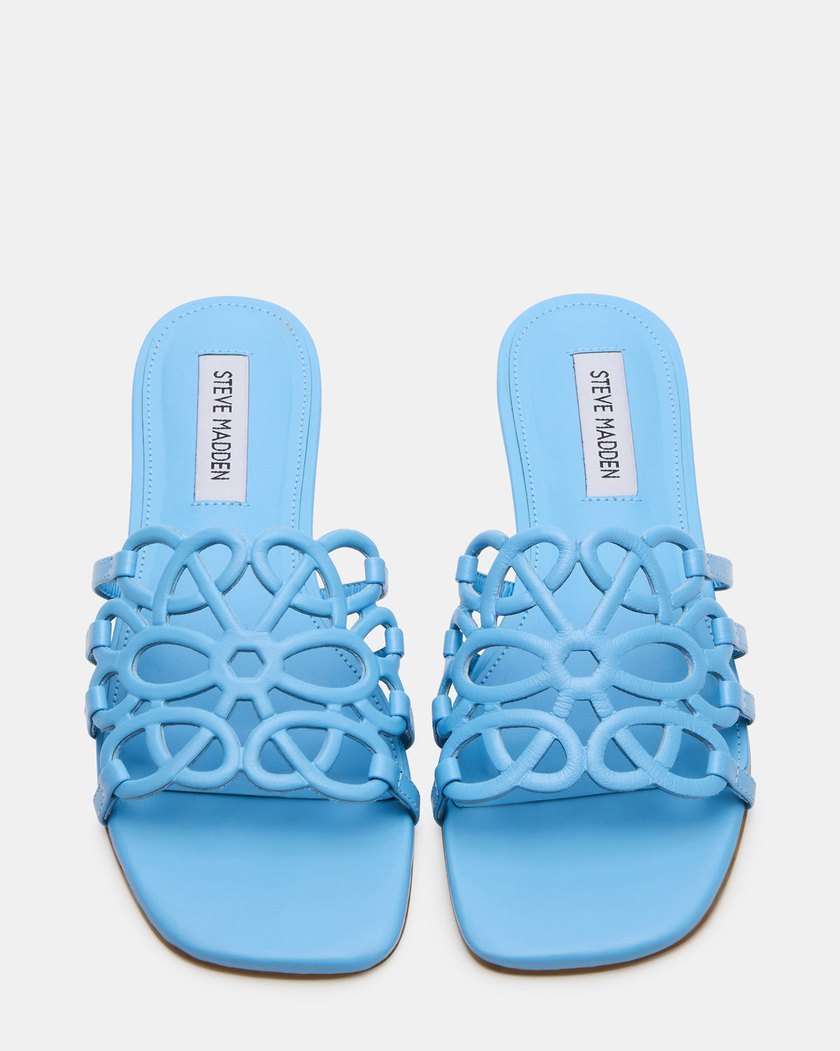LOTUS Blue Leather Square-Toe Slide Women's Sandal