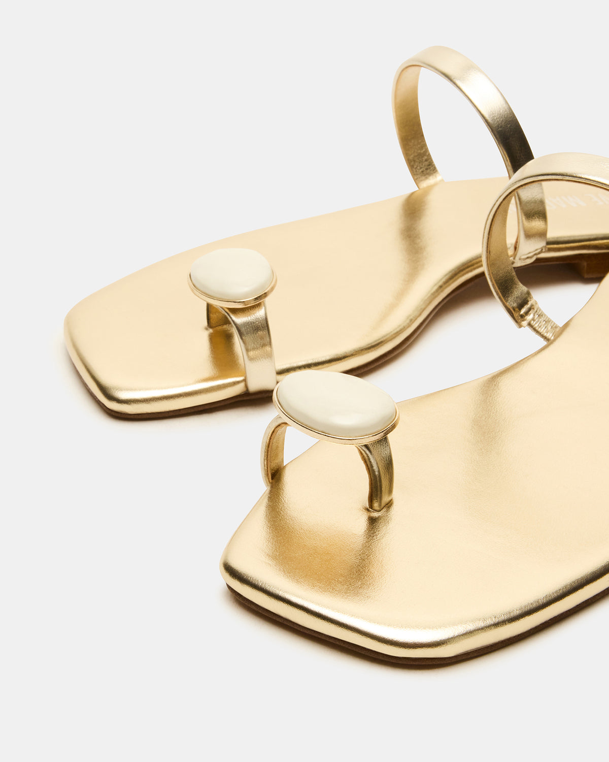 TAMARA Gold Flat Square-Toe Women's Sandal