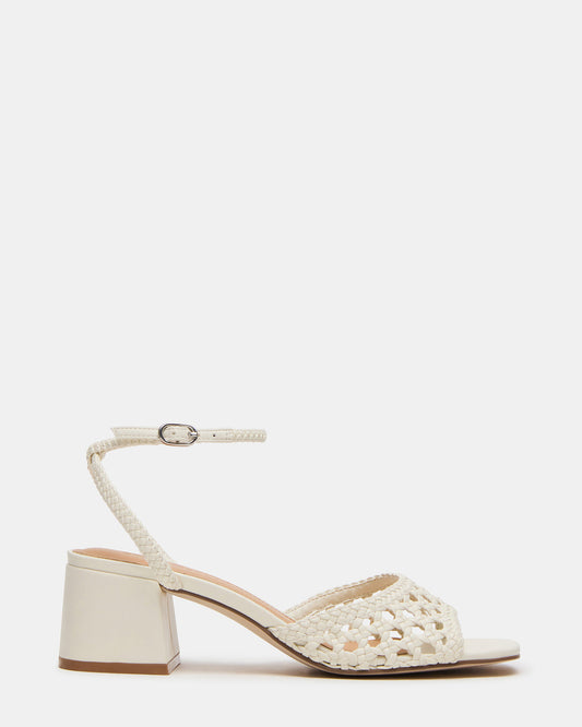 SOLEIL Bone Square-Toe Woven Women's Sandal