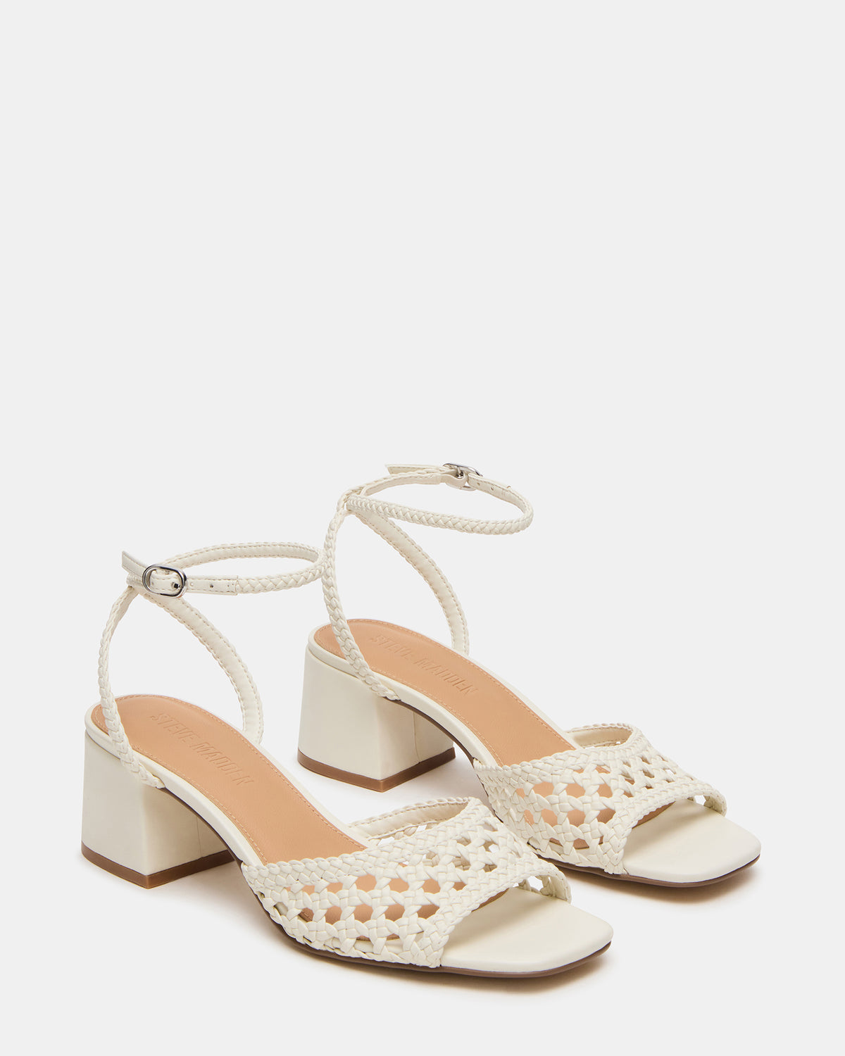 SOLEIL Bone Square-Toe Woven Women's Sandal
