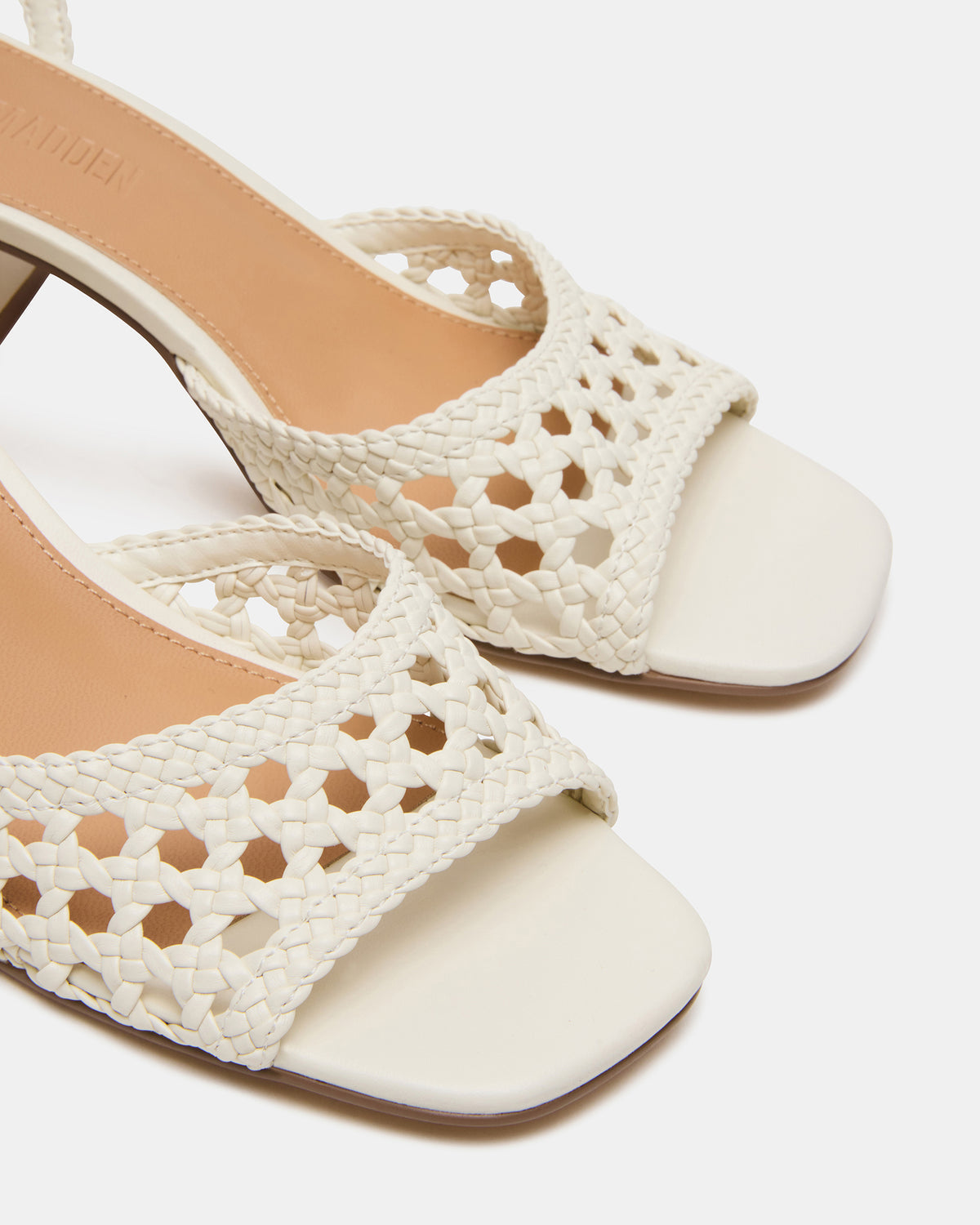 SOLEIL Bone Square-Toe Woven Women's Sandal