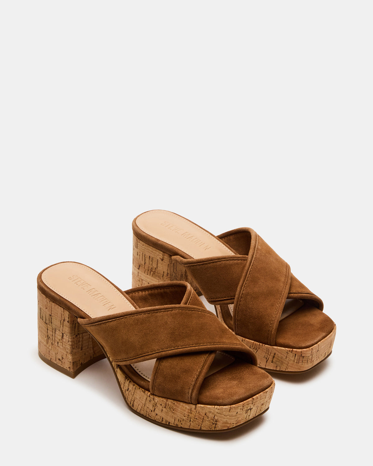 MARSDEN Chestnut Suede Women's Platform Square-Toe Mule Sandal