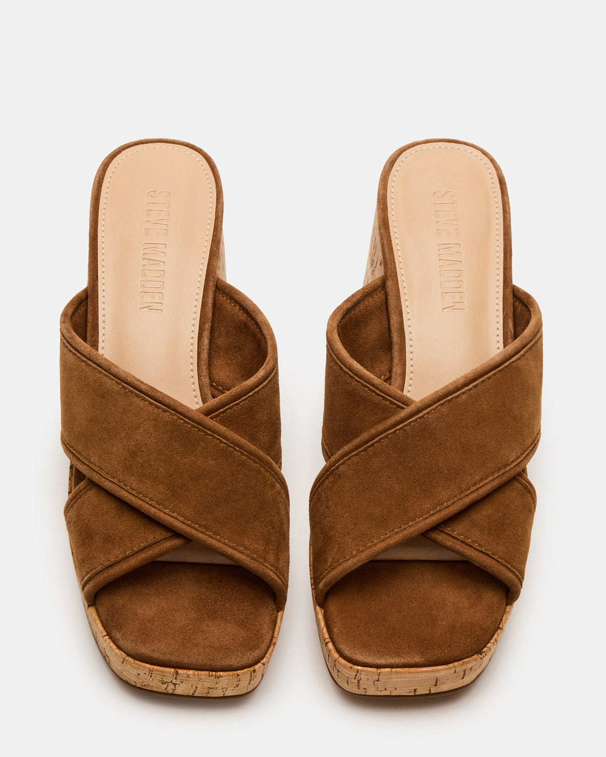 MARSDEN Chestnut Suede Women's Platform Square-Toe Mule Sandal