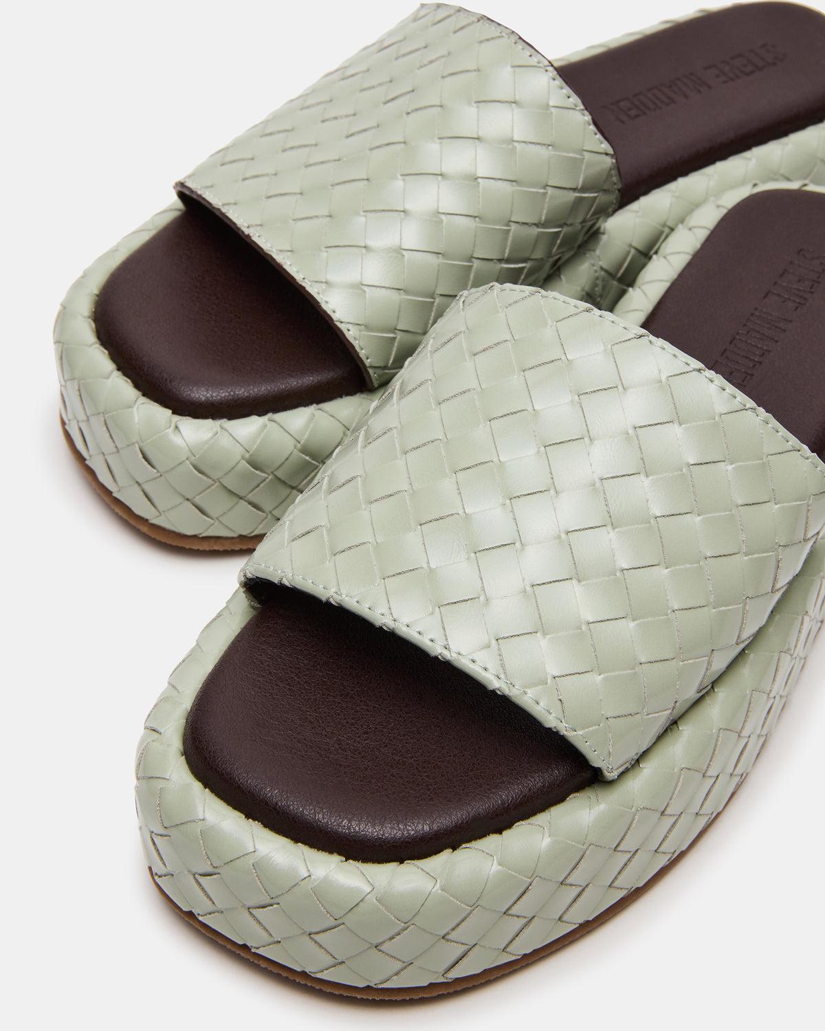 BEACHY Quilted Pistachio Platform Slide Women's Sandal