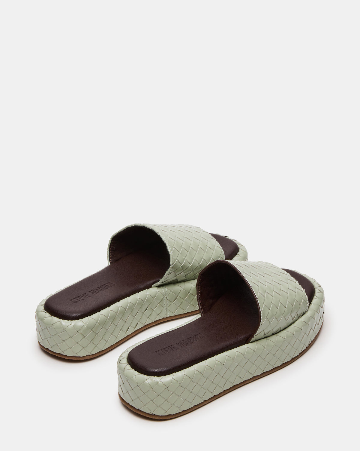 BEACHY Quilted Pistachio Platform Slide Women's Sandal
