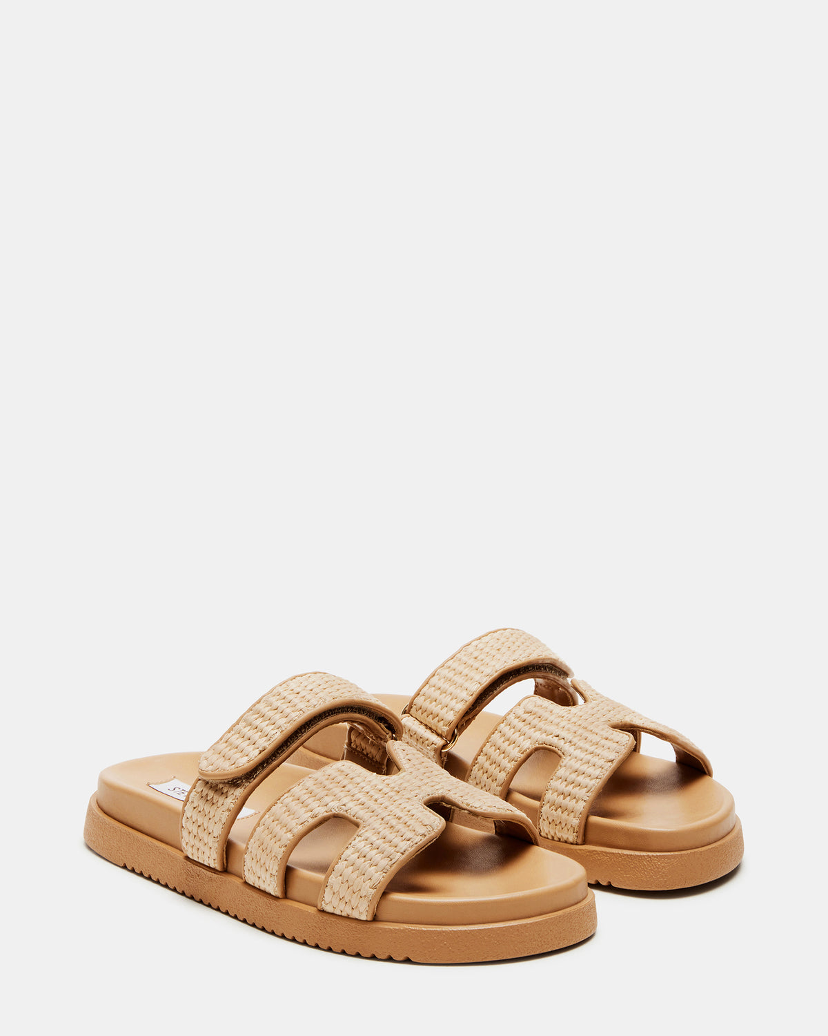 MAYVEN Natural Raffia Flatform Slide Women's Sandal