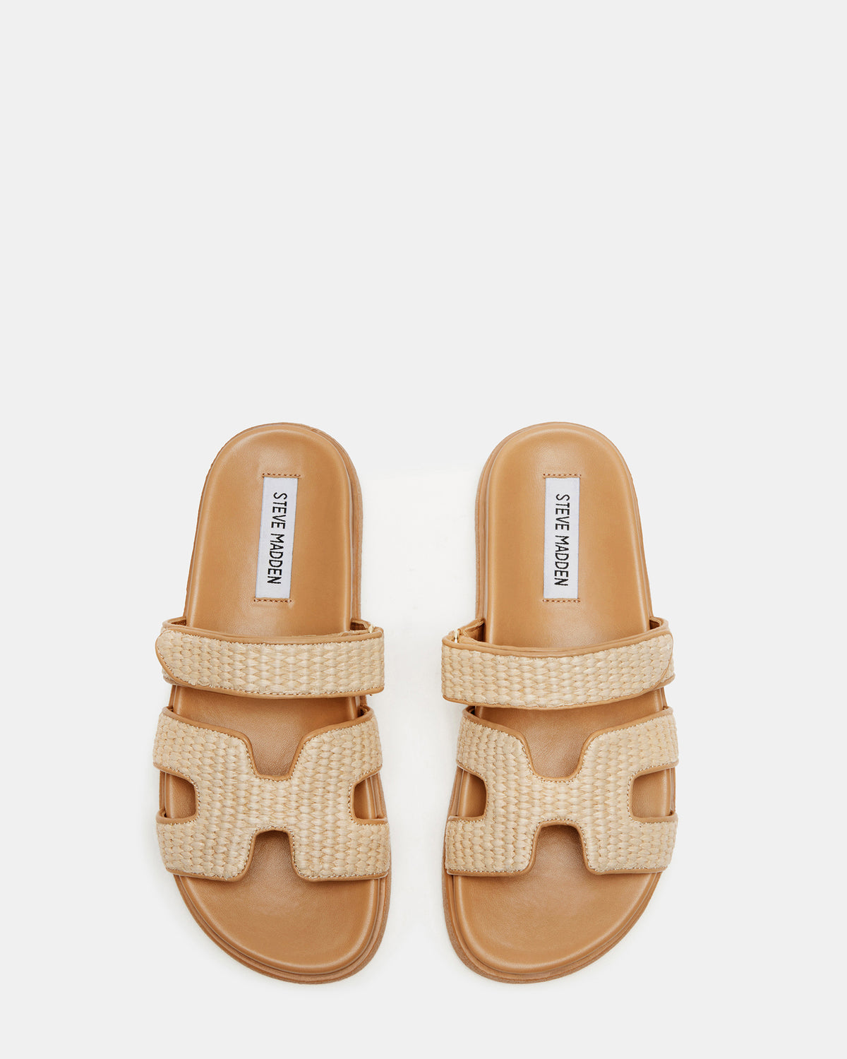 MAYVEN Natural Raffia Flatform Slide Women's Sandal