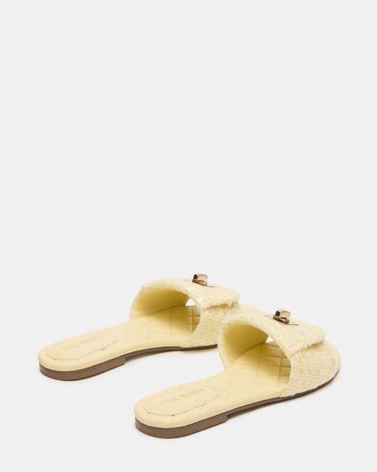 MORELAND Sequin Yellow Quilted Slide Women's Sandal