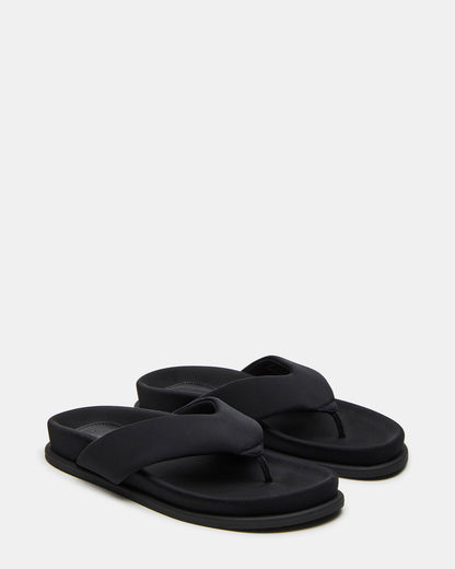 ZINNIA Black Women's Thong Footbed Sandal