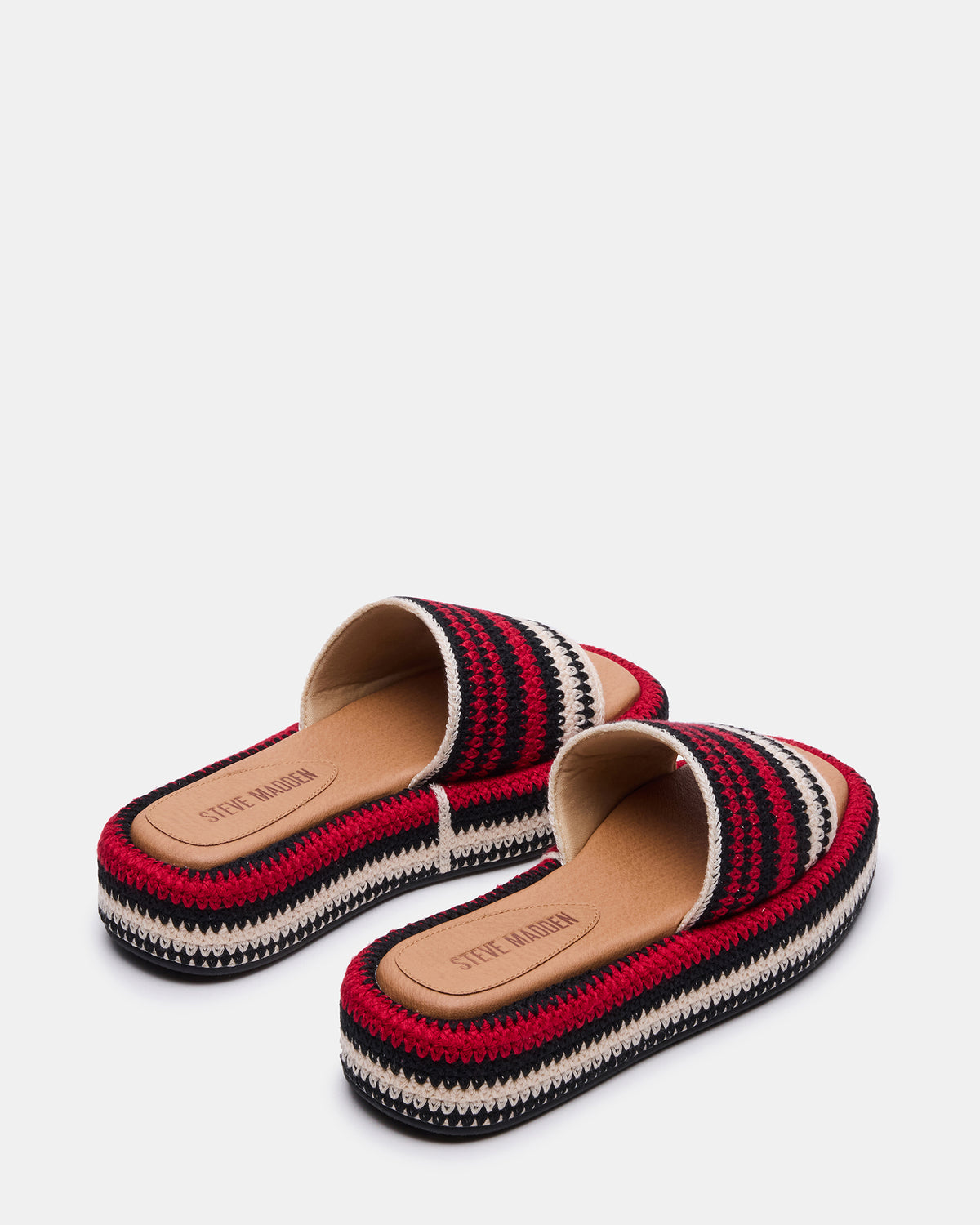 BEACHY Woven Red Multi Platform Slide Women's Sandal