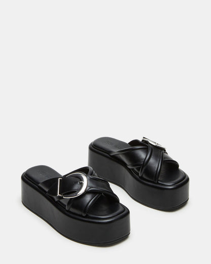 CYPHER Black Women's Platform Square Toe Sandal